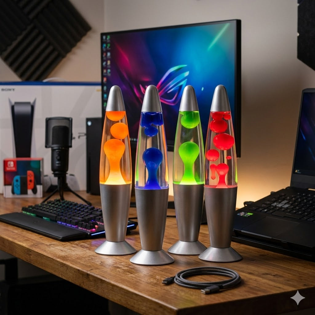 Lámpara Retro Efecto Lava Relajante 35 cm – Diseño Premium