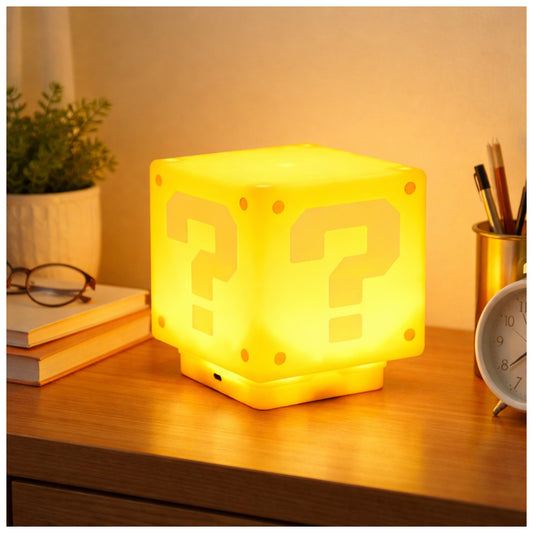 Lámpara Cubo Interactivo Super Mario Bros con Sonido Moneda | Luz Nocturna Coleccionable
