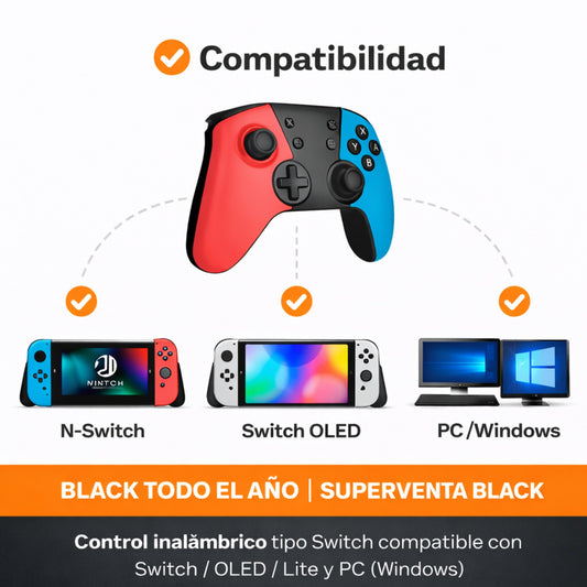 Control Pro Inalámbrico con NFC y Botones Traseros Programables Compatible con Switch y PC